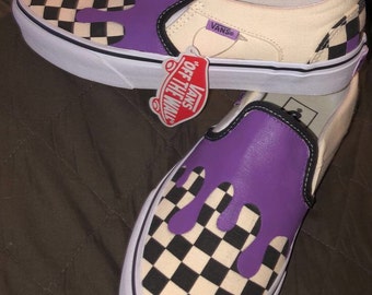 painted checkered vans
