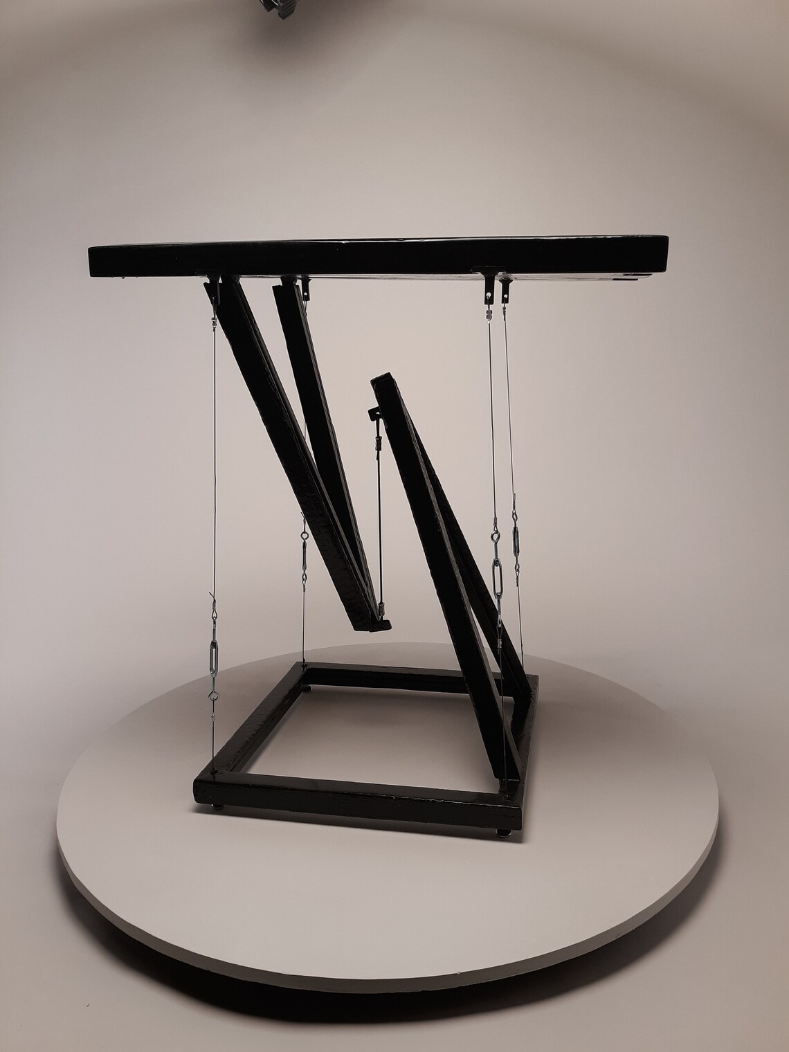 Charred Wood Epoxy Tensegrity Table Etsy