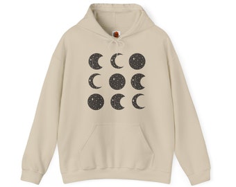 Moon Phases Hoodie, Graphic Hoodies, Western Hoodies, Trendy Hoodies, Cute Hoodie, Oversized Hoodie, Pullover