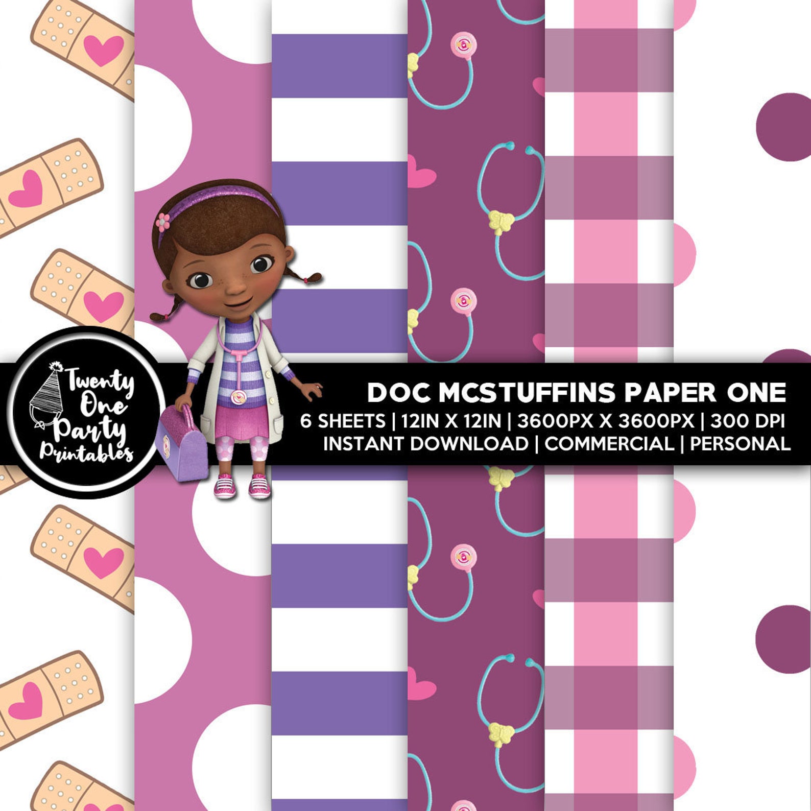 Doc McStuffins Themed Digital Paper Pack Party Printables | Etsy