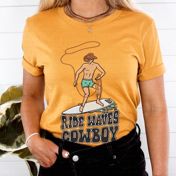 Ride Waves Cowboy Western Shirt, Western Graphic Tee, Western