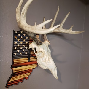 Indiana European Deer Mount Plaque - Personalized - Any State