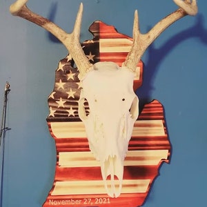 Michigan European Deer Mount Plaque - Personalized - Any State