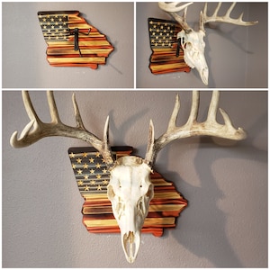 Georgia European Deer Mount Plaque - Personalized - Any State