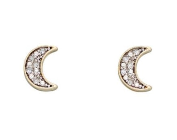 9ct gold moon best sale earrings