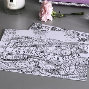 Birth and Pregnancy Affirmation Cards | Print and colour your own Birth Affirmation Cards | Digital Download