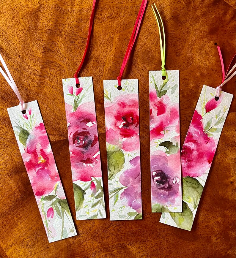 Hand Painted Watercolor Bookmark Etsy