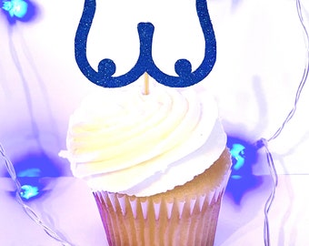Sparkle Boob Cupcake Topper, Party Decor