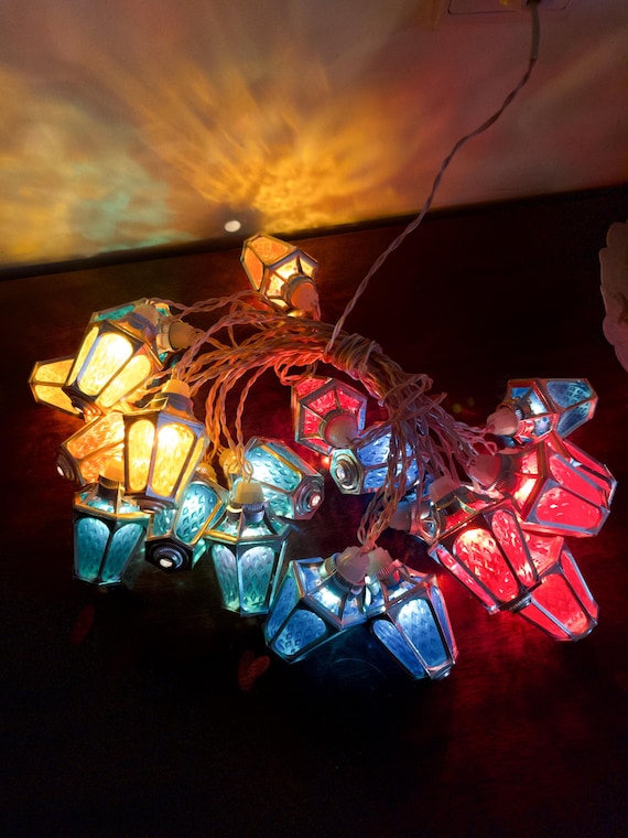 110 oder 220 V! Sehr seltene sowjetische Weihnachtsgirlande „Straßenlaternen“, Weihnachtsschmuck aus der UdSSR, elektrische Lichterkette, sowjetische Weihnachtsbeleuchtung