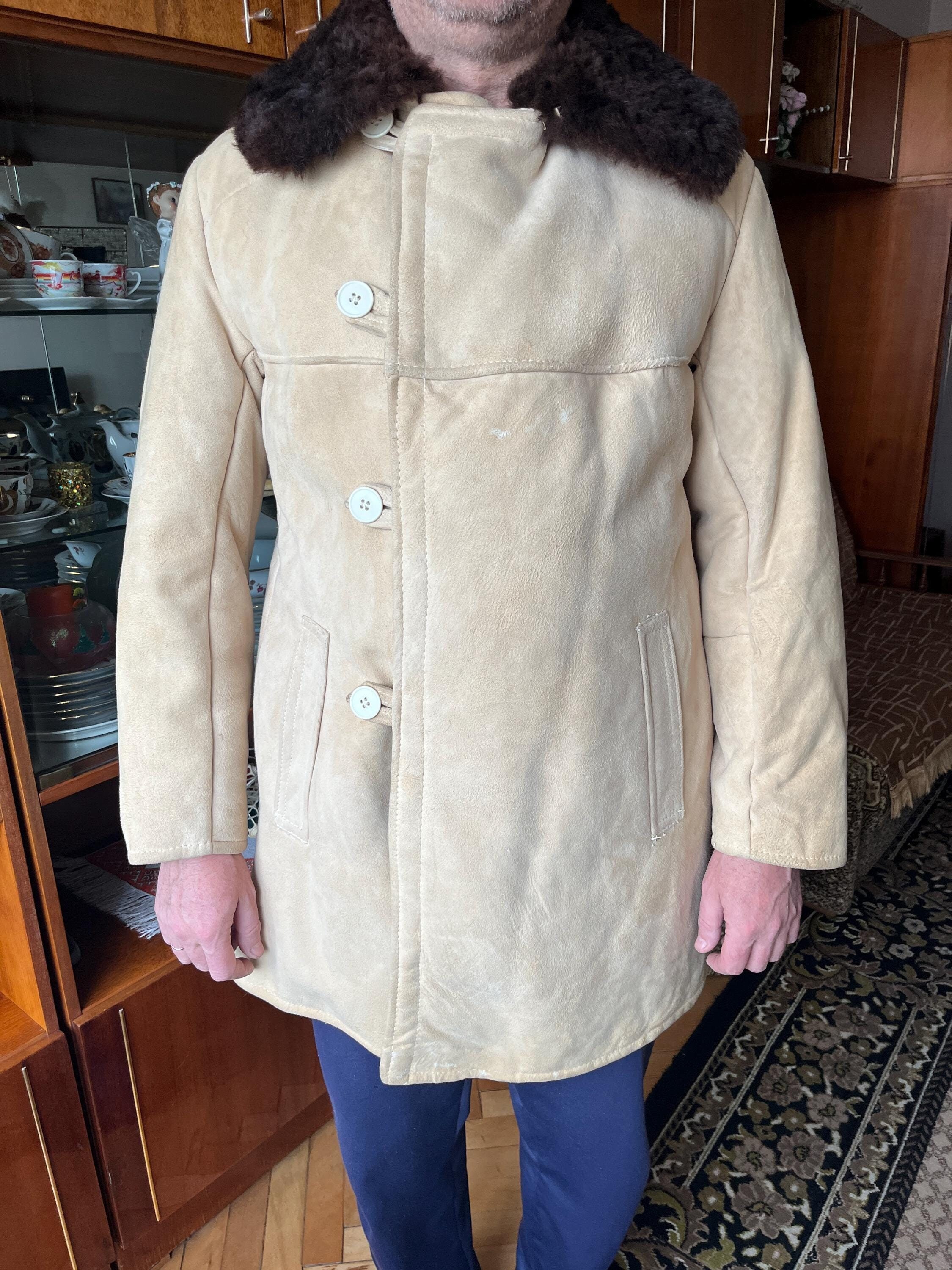 冬用Tulupオリジナルシープスキンホワイトサイズ50ソビエト軍将校用