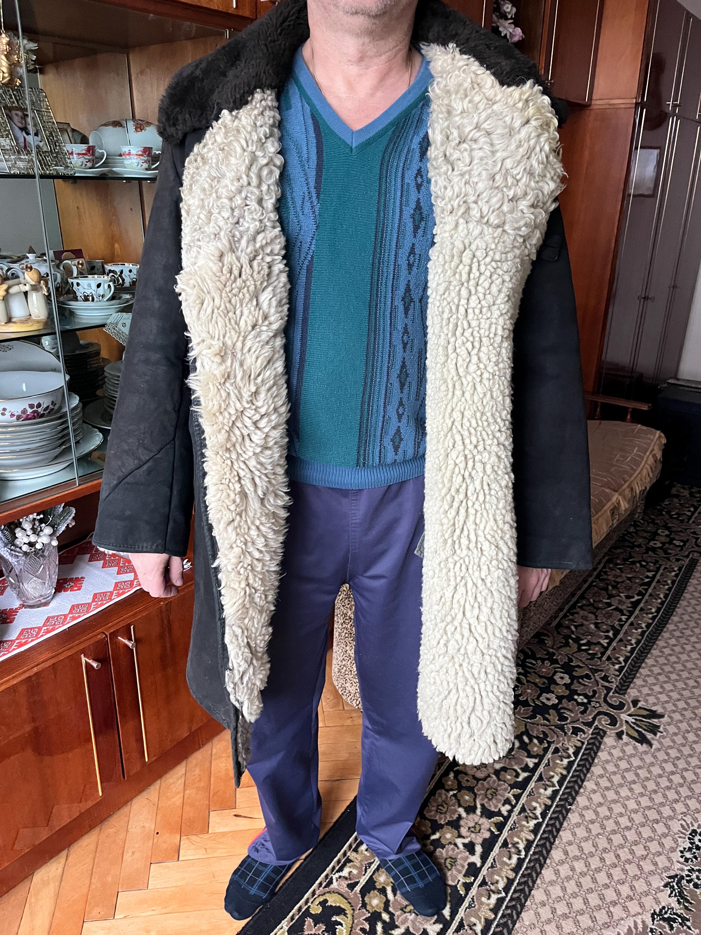 冬用チュルプオリジナルシープスキンサイズ56黒ソビエト軍将校ベケシャ