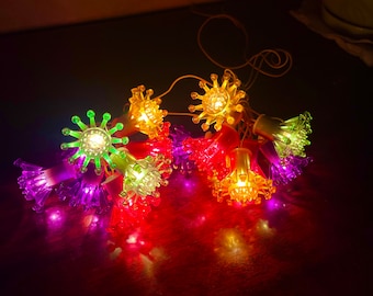 110v or 220v Very Rare Christmas Soviet Garland Christmas Ussr Ornament Electric Lights Fairy Lights Soviet Christmas Lights