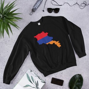 Moletom unissex confortável com mapa da bandeira armênia