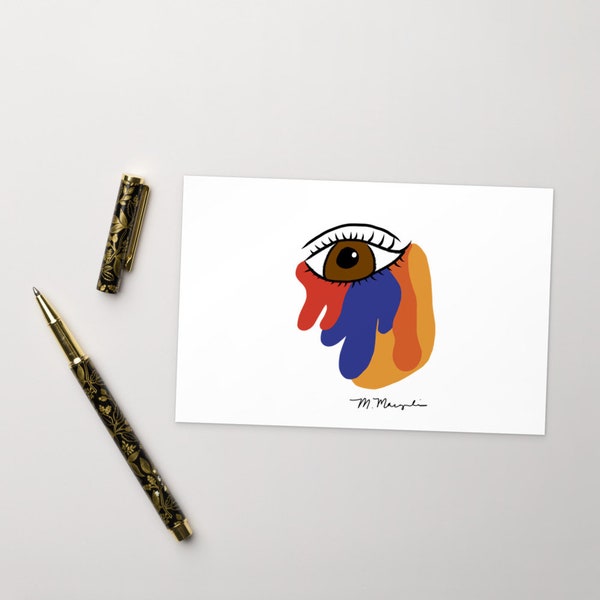 Armenian Eye Standard Postcard, Armenian art, Armenian postcard, eye postcard, crying eye design, Armenian gift, Armenian print