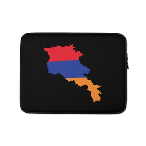 Carte du drapeau arménien Housse d'ordinateur