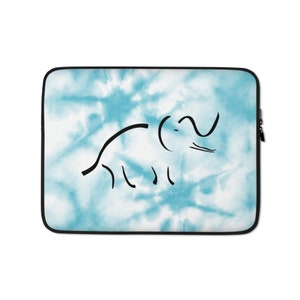 Elephant Blue Tie Dye Laptop Sleeve