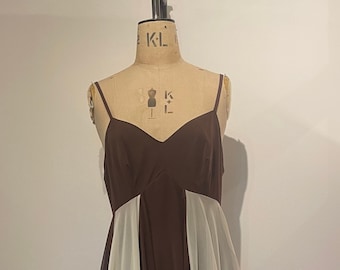 Vintage Abschlussball Kleid in Creme und Braun von Gimmick