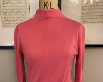 Vintage 80s Pink Mondi Funnel Neck Jumper