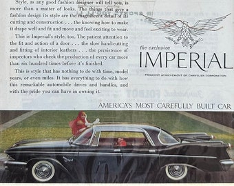 Vintage Imperial 1960 Original Vintage Print Advertisement | Magazine Ads | Classic Car Retro Wall Decor | 1960s Automobile Ad