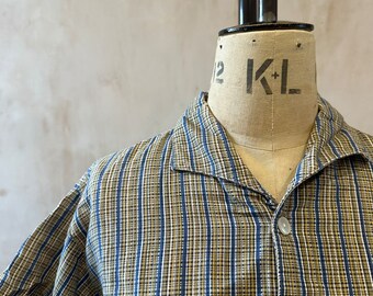 50's Yellow and Blue checked Stripe Shirt