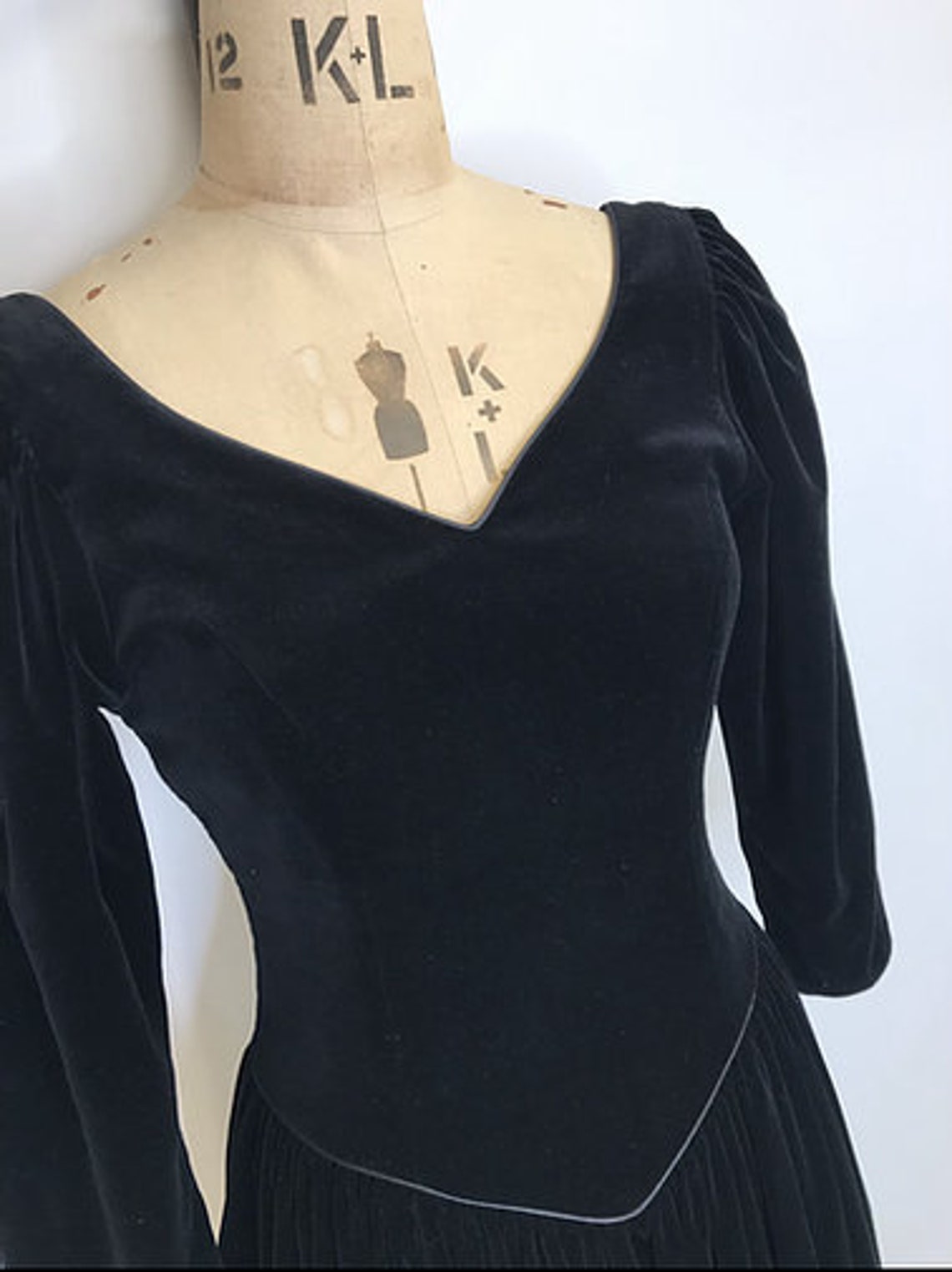 80's LAURA ASHLEY Vintage Velvet Prom Dress - Etsy UK