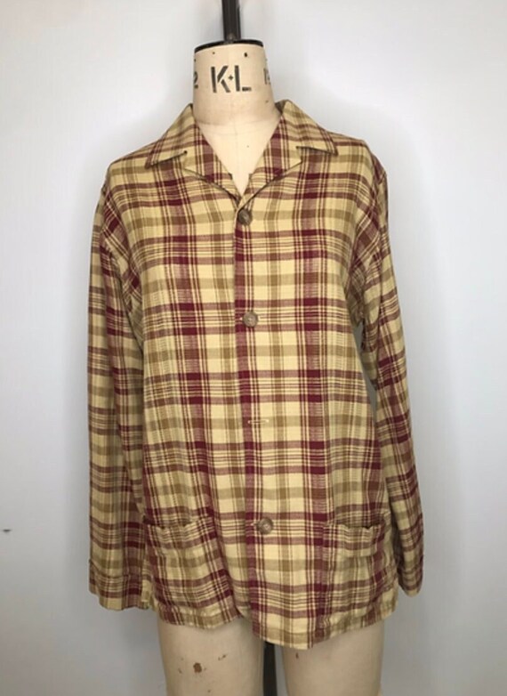 Vintage 70's Check Shirt - Ex Theatre from Calami… - image 1