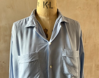 Vintage 1950's Blue Chore Jacket Work Shirt by