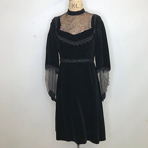 Victoriana 70's Vintage Velvet Dress image 2