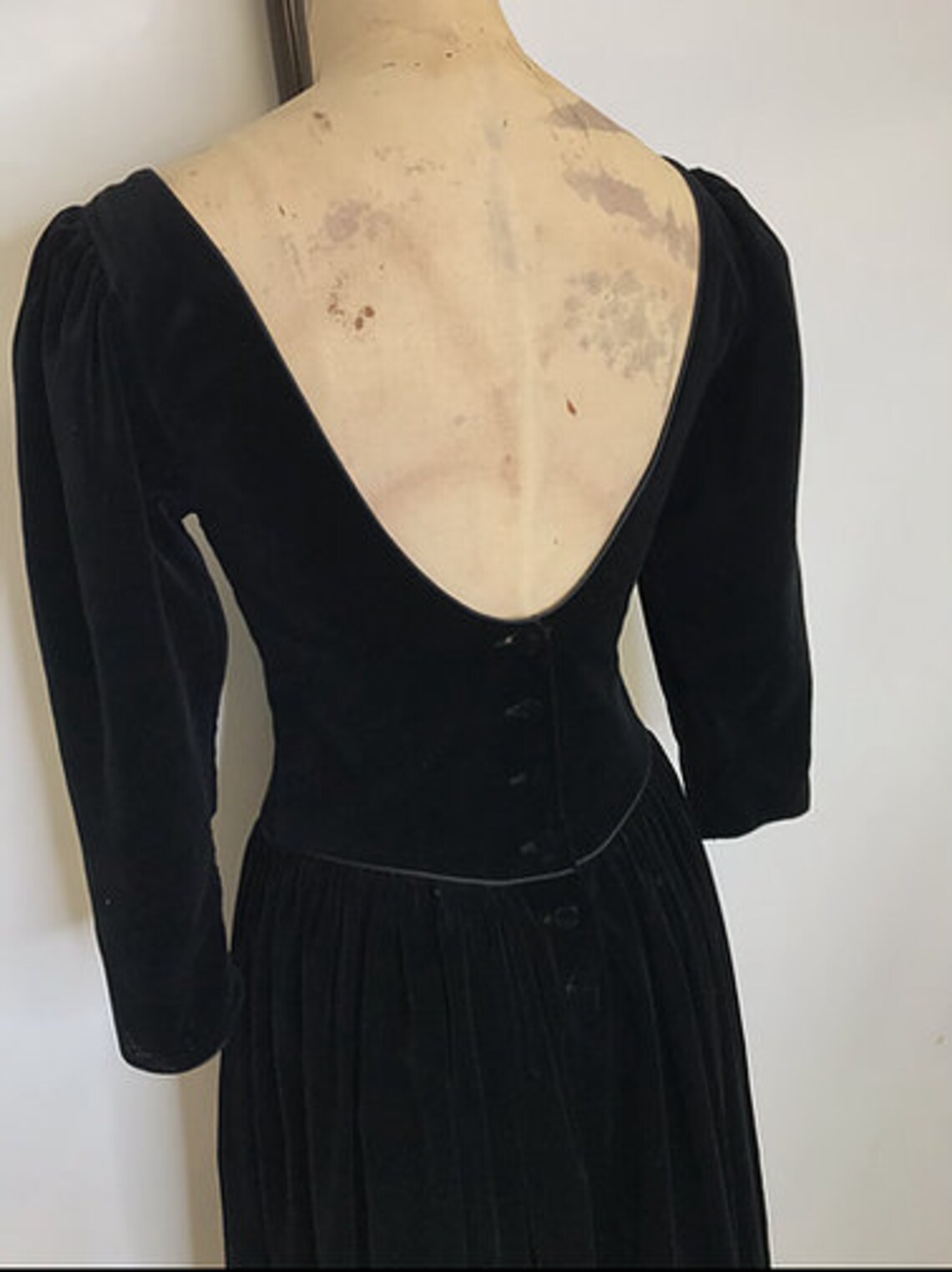 80's LAURA ASHLEY Vintage Velvet Prom Dress - Etsy UK