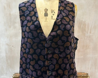 Vintage Velvet Paisley Waistcoat