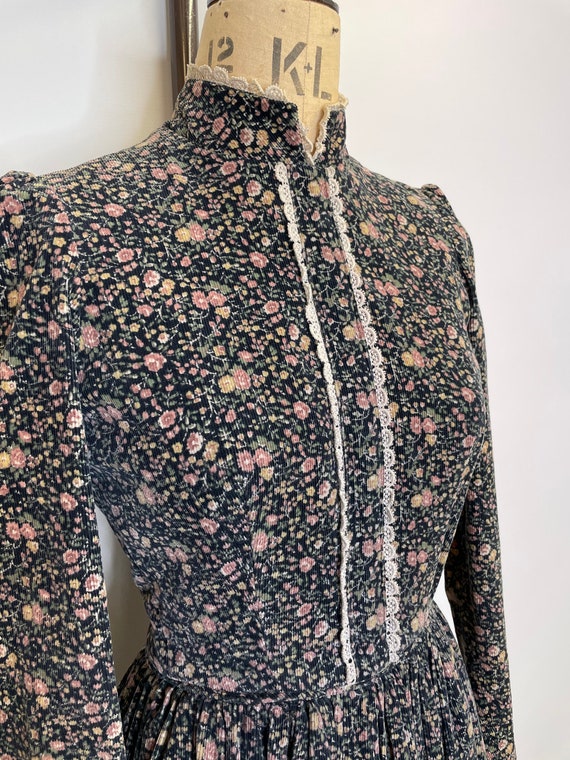 70's Floral Victoriana Prairie Dress