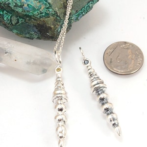Seashell Pendulum in Sterling Silver with choice of sapphire
