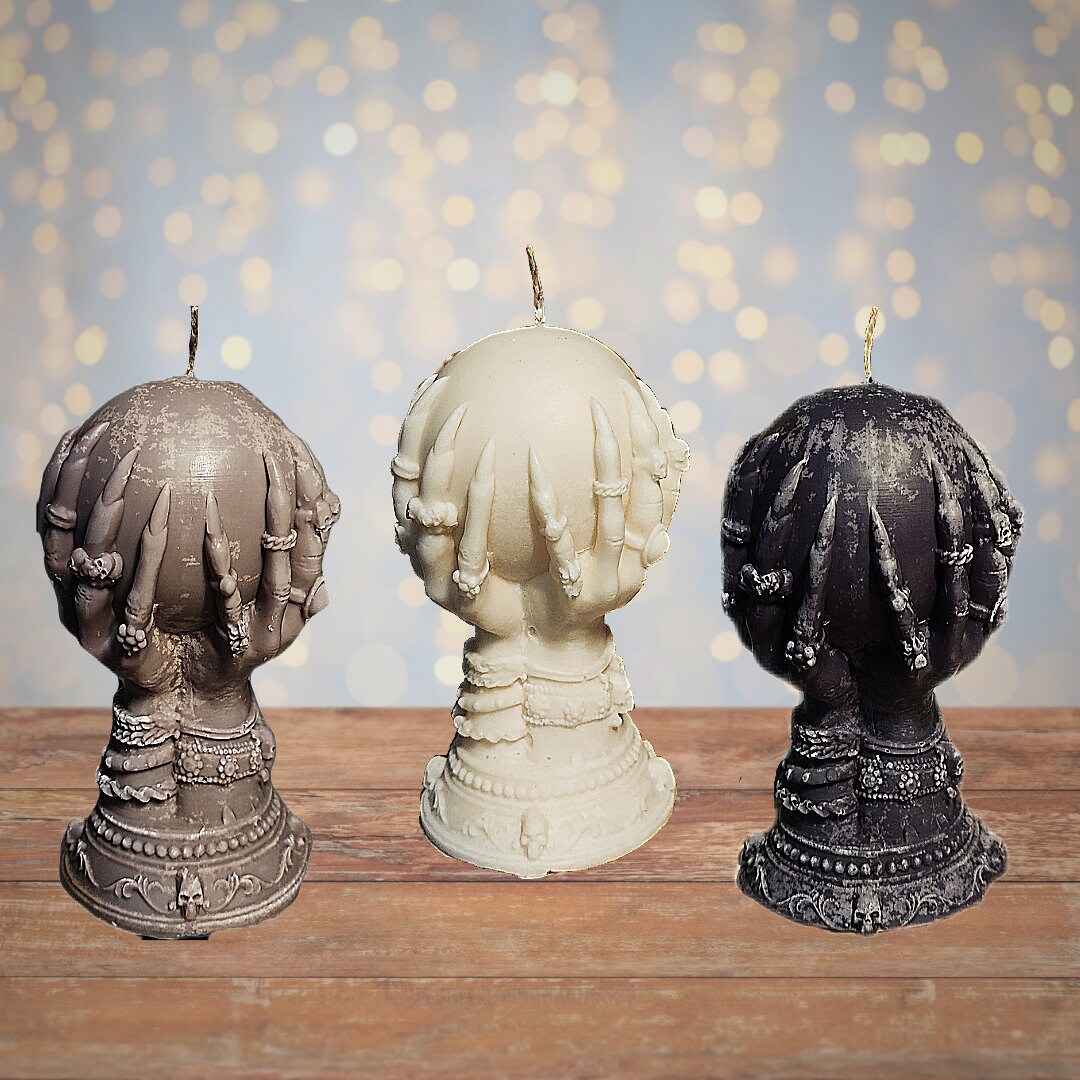 Bougie Vegan Boule de Cristal Sorcière 13cm