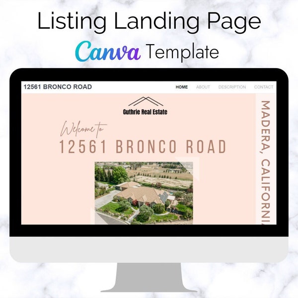 Listing Landing Page CANVA Template for Real Estate Agents REALTOR Keller Williams KW