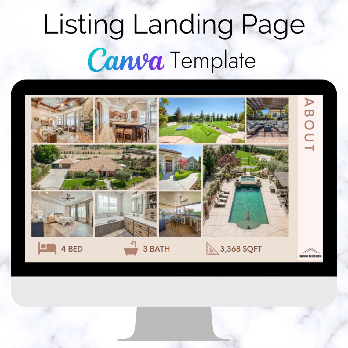Listing Landing Page CANVA Template for Real Estate Agents REALTOR ...
