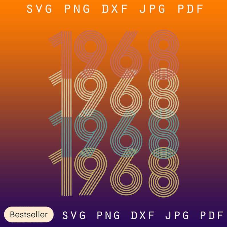 Download Clipart Sublimation Downloads Birthday Gift Gift For Women Svg Vintage 1968 Birthday Sublimations Designs Downloads Png Digital Prints Art Collectibles Advancedrealty Com