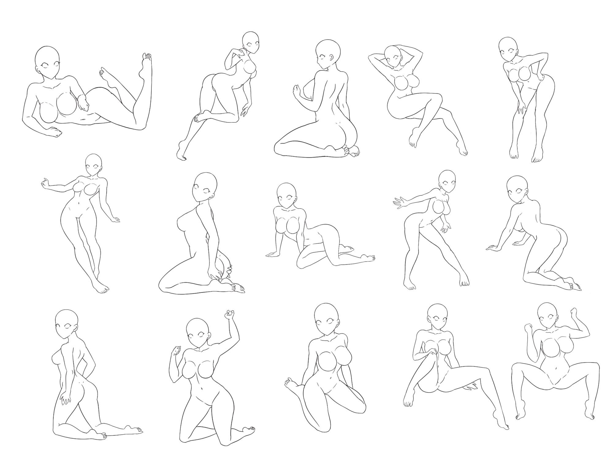 Photoshop 50 Sexy Anime Female Body Poses Brushset, Photoshop Brushes, Clip  Studio Paint Brushes - Etsy