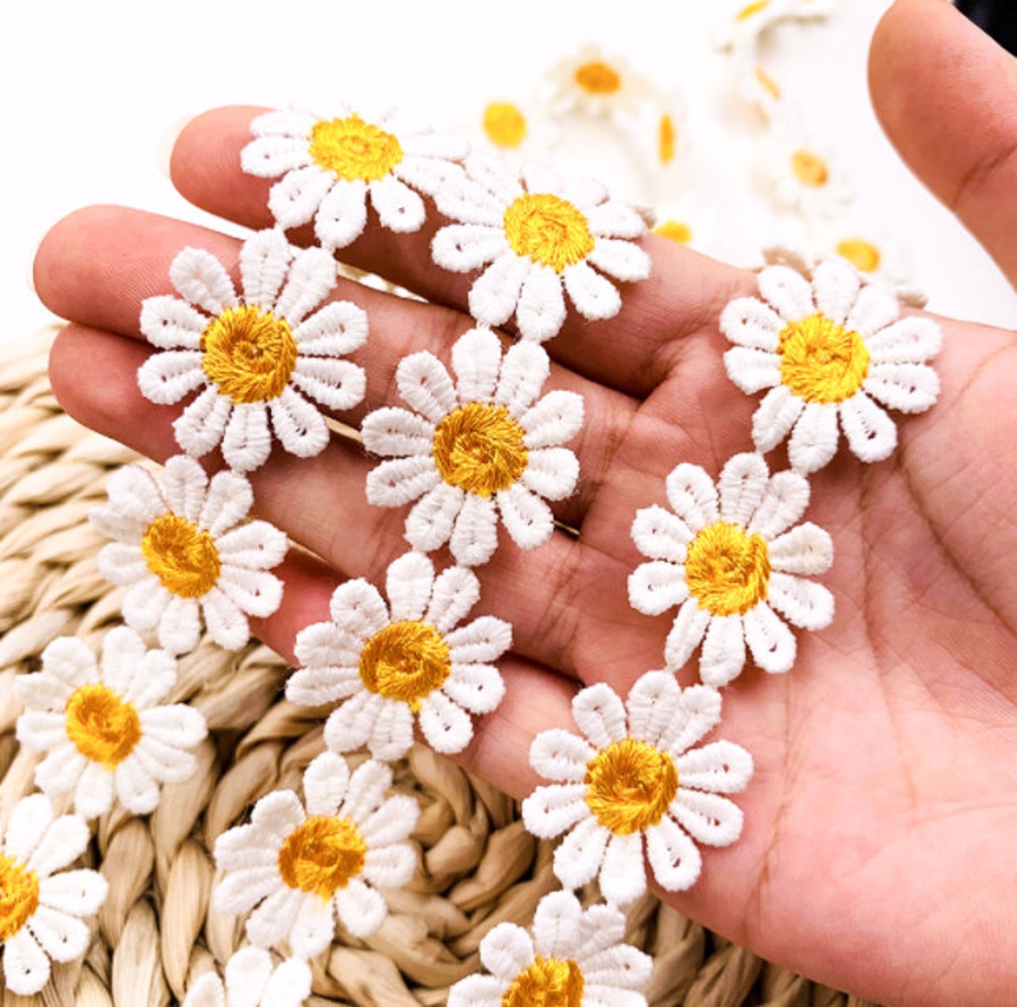 2yard Daisy Lace Trim High Quality Flower Lace Fabric Etsy