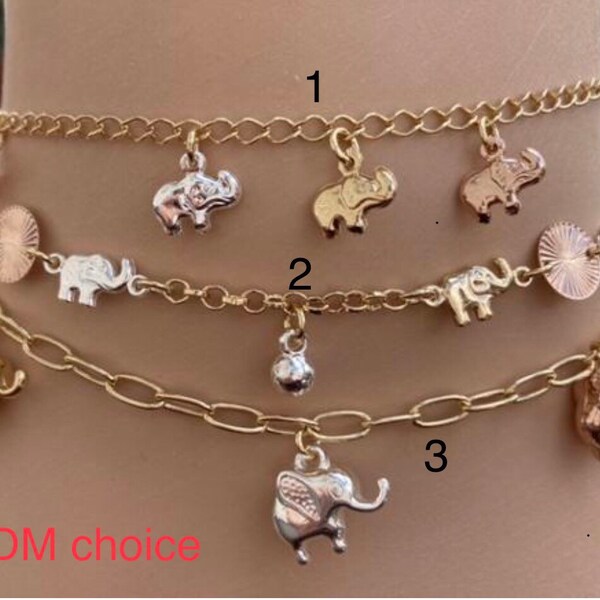 Elephant Anklet Etsy