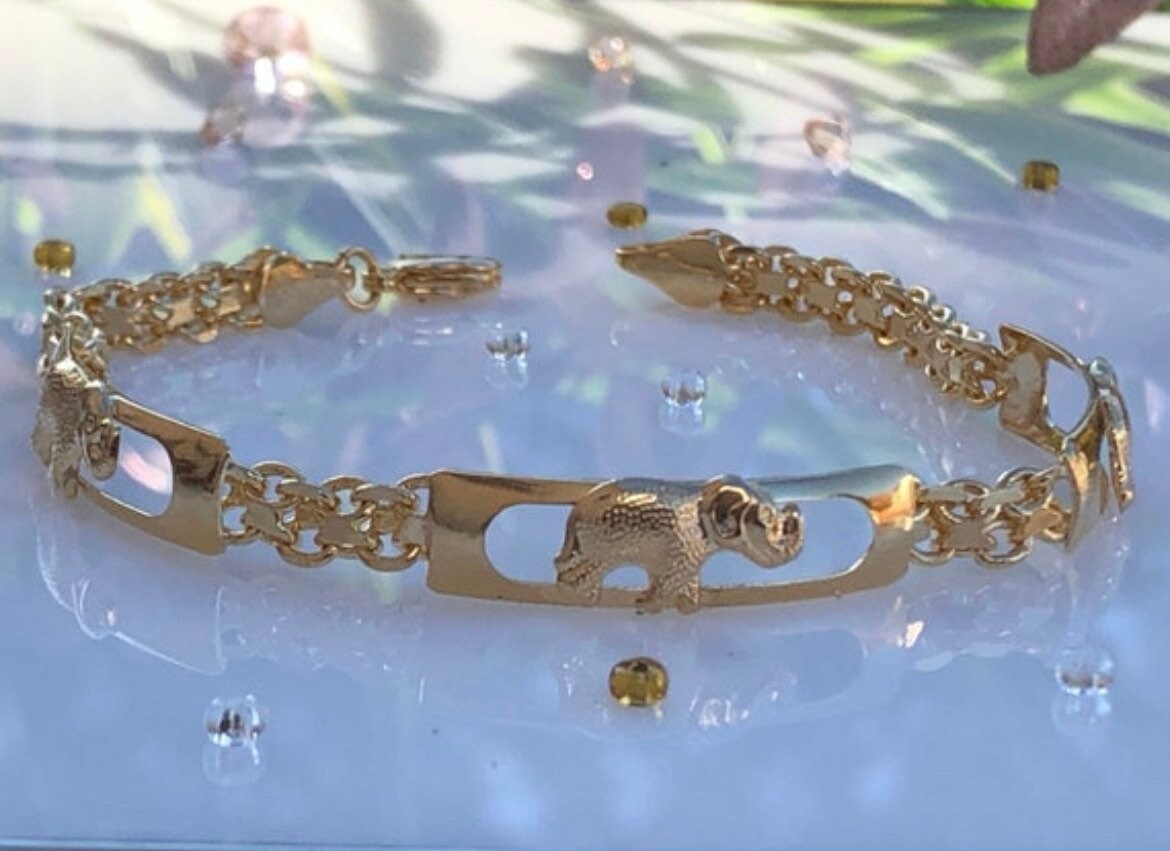 9ct gold elephant bracelet sale