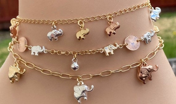 Gold sale elephant anklet