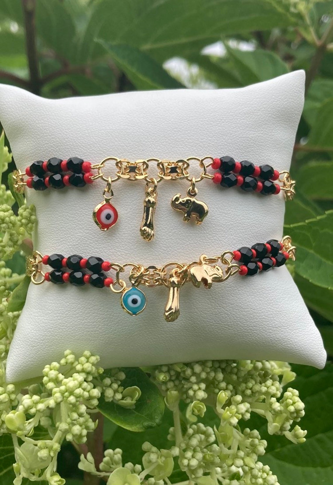 Lucky Charm Bracelets Elephant Evil Eye and Azabache Charms Etsy