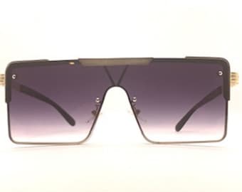 Occhiali da sole da donna Rimless Square Gradient Trendy Oversize UV400