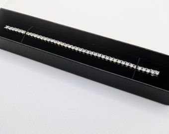 Tennis Bracelet Cubic Zirconia, 5A 4MM CZ Diamond, Classic Tennis Bracelet, 14k Gold Plated, Handset Stone Men / Women's Fashion