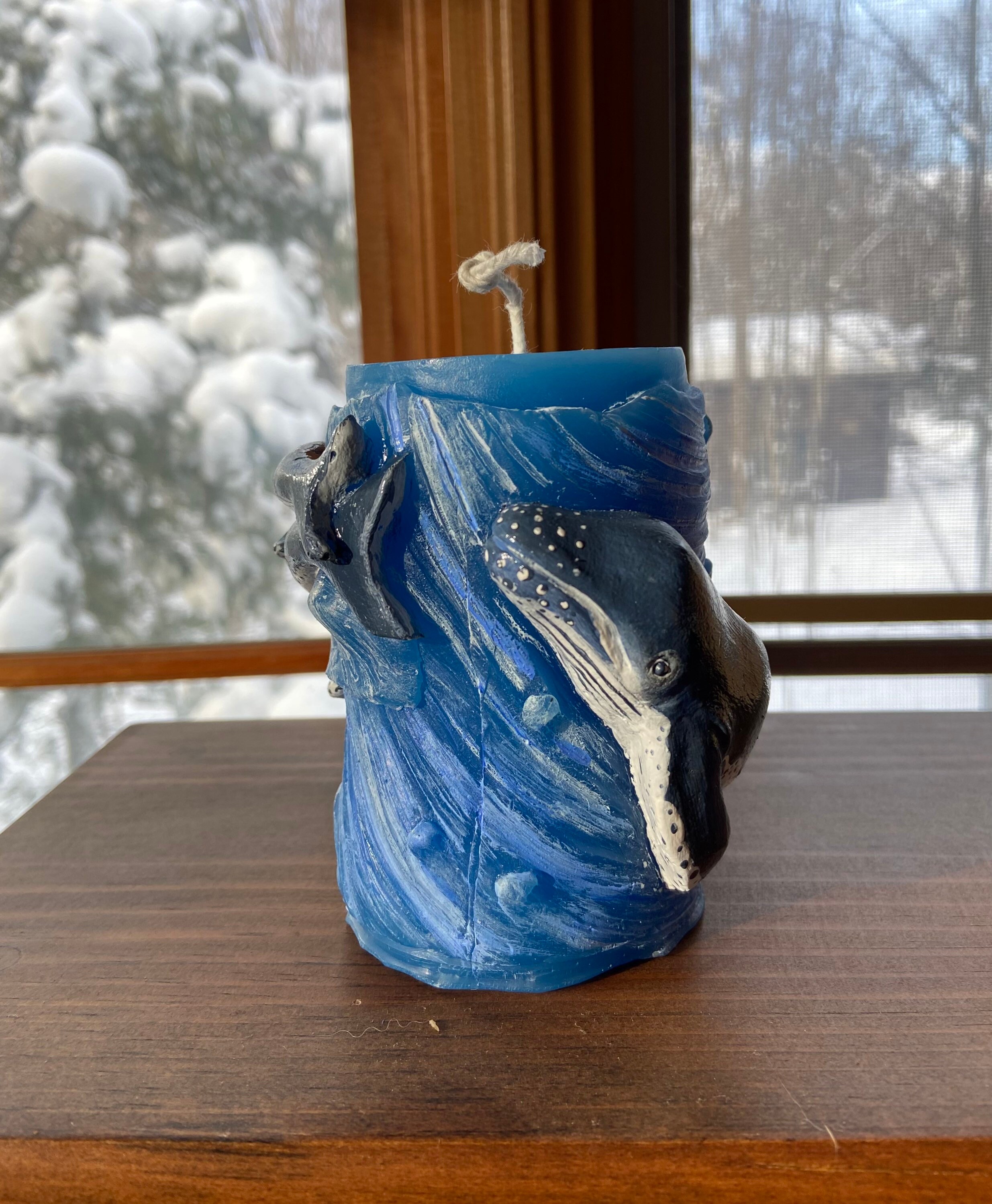 Whale Pillar Candle Etsy