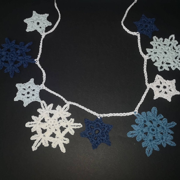 Crochet snowflake garland christmas