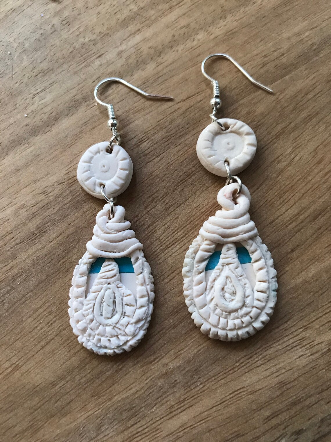 Weiße moderne Aussage Ohrringe handgemachte Polymer Clay | Etsy