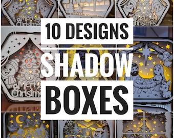 Christmas Shadow Box SVG Bundle | Laser Cut Files (Digital Download)