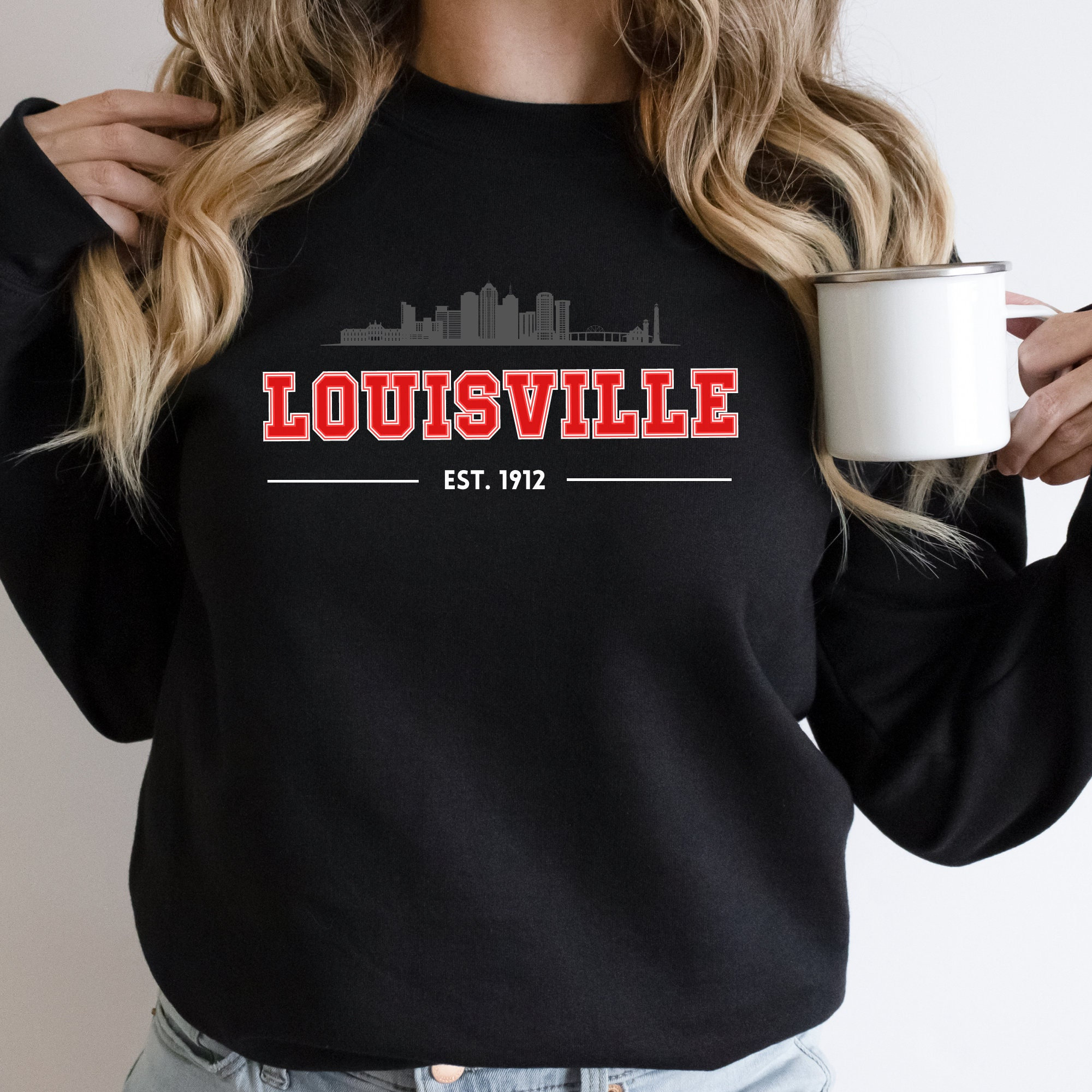 CustomCat Louisville Cardinals Vintage NCAA Football Crewneck Sweatshirt White / L