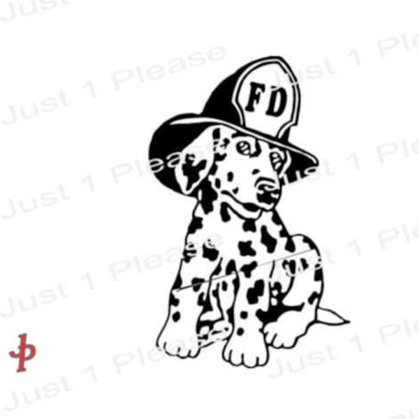 Dalmatian Fire Dog, in Ai, EPG, JPG, or (decal sticker)